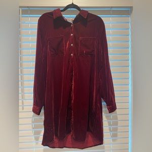Natural Life “Rock Velvet Dress - Cranberry”